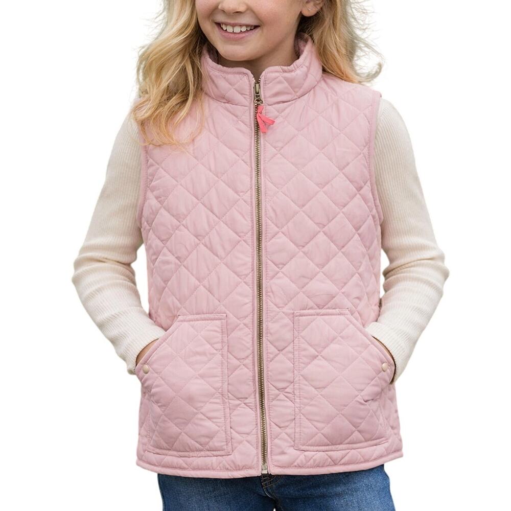 Crewcuts Girls 10 Light Pink Quilted Puffer Vest Preppy Lightweight Layering